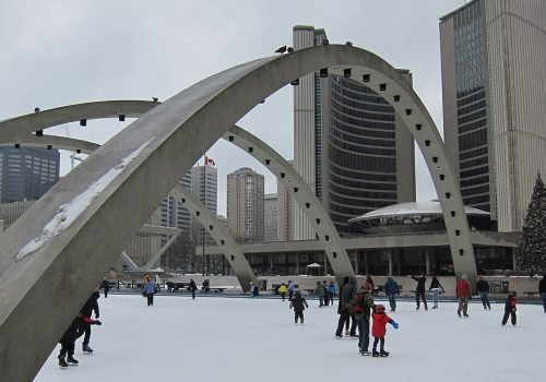 Skating at Nathan Phillips Square